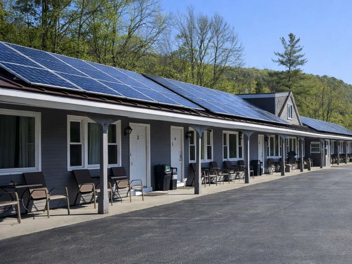 Sustainable property with solar panels